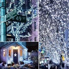 1pc 20/50/100/200 LED 5m/7m/12m/22m Solar String Lights With 8 Lighting Modes, Suitable For Garden, Patio, Yard, Fence, Pathway, Holiday, Halloween, Tree, Wedding, Party, Lawn, Camping [Solar Powered]