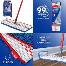 O-Cedar Hardwood Floor 'N More - Fregona de 3 acciones con 1 Recambio Extra | Fregona de Microfibra con Mango de 3 Piezas, Uso húmedo o seco, Rojo(3-Action Mop + Recambio) - Multicolor - Ver 1