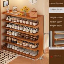 1个可叠放鞋架，可容纳4-30双鞋，独立式鞋架，适用于玄关、衣橱、走廊，多功能前门鞋架 - 彩色 - 查看 10