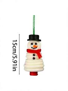 一套DIY圣诞纽扣装饰品工艺套装，包含雪人、圣诞树、圣诞老人和天使小摆件，易于悬挂的树形装饰品，圣诞工艺装饰品套装，适用于节日装饰、圣诞派对用品、礼品，无需胶水