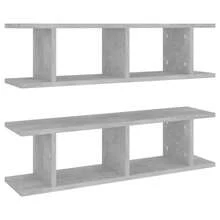 Mensole a muro vidaXL, 2 pezzi, grigio cemento, 75x18x20 cm, materiale a base di legno - Multicolore - Visualizzare 8