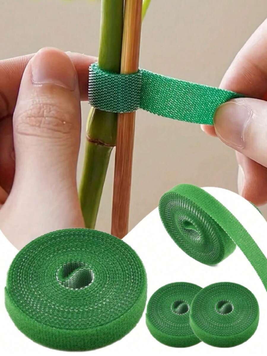 1pcs-Climbing Vine Green Plant Modeling Gardening Hook And Loop Cord With Green Plant Binding Fixed Branch Flower Arrangement Bundle,Plant Ties,Plant Bandage Tie Home Garden Plant Shape Tape Hook Loop Bamboo Cane Wrap Support Accessories,Adjustable Garden Cable Ties - Reusable, Strong Grip Plant Support Straps