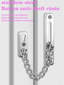 1pc/2pcs Thickened New Stainless Steel Anti-Theft Door Chain Lock, Security Chain Lock, Hotel Door Stopper, Home Anti-Theft Door Internal Locking Clasp, Made In China - Multicolor - View 3