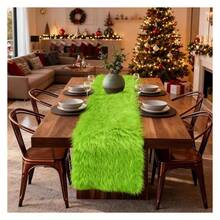 Green Christmas Table Runner 14x72 Inch, FluffyFur Table Runners For Bedroom Dresser, Living Room Coffee Table Decor, Winter Holiday Party Decorations - 多色606 - 查看 1