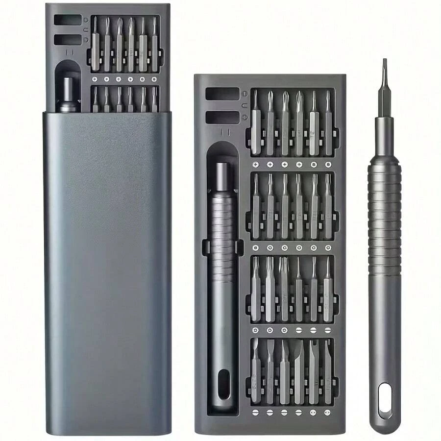 25-In-1 Mini Screwdriver Set With Flathead, And Pozidriv Bits - Ideal For Electronics, Mobile Phones, Computers, Glasses, Watches, And Jewelry Repair - Durable Plastic, No Battery Needed, Precision Tool Kit|Compact Screwdriver Set|Durable Plastic Handle, Screwdriver Set