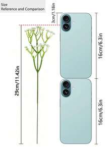 10/20/30支仿真满天星花，适用于婚礼、派对、家居装饰、花束DIY配件、情人节、礼物、生日、毕业典礼等场合，1支装 - 彩色 - 查看 10
