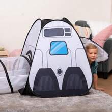 JOYIN Tienda de Cohete Blanca con Túnel y Casita de Juegos para Niños Juego de Tienda de Nave Espacial para Interior y Exterior(default) - Multicolor - Ver 9