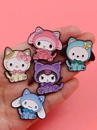 1pc Hello Kitty Brooch/Badge, Made Of Zinc Alloy, Can Be Used As Clothing And Backpack Accessory. Perfect Gift For Friends! Enamel Pin, Lapel Pin, Backpack Badge, Women's Brooch, Clothing Gift, Jewelry, Fashion Accessory.