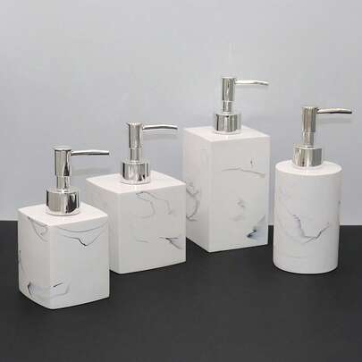 High-End Resin Liquid Soap Dispenser, Refillable Bottles For Hand Wash, Shampoo, Body Wash With Manual Pump Home Bathroom Decor Fall Decor Back To School