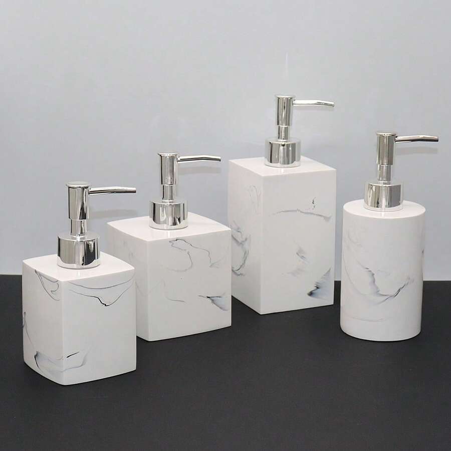 High-End Resin Liquid Soap Dispenser, Refillable Bottles For Hand Wash, Shampoo, Body Wash With Manual Pump Home Bathroom Decor Fall Decor Back To School