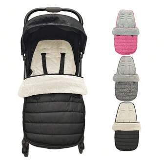 Baby Stroller Sleeping Bag Windproof Thick Foot Cover Windproof, Baby Stroller Autumn And Winter Outdoor Cold Proof Car Mat, Universal For Baby Strollers