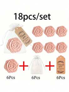 18pcs Rose Flip Mirror Wedding Guest Favor Set, Bridal Party Rose Flip Mirror Set, Includes Rose-Shaped Mirror, Thank-You Card, Organza Bag And Hemp Rope. Suitable For Bridal Party Gifts, Bridesmaid And Groomsman Gifts, Favor Sets, Table Center Decorations, Bachelor/Bachelorette Party Decorations, Home Decor Items - Multicolor - View 14