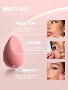5pc Latex-Free Makeup Sponge Set - Multifunctional Wet Dry Egg Puff, Perfect For Women's Flawless Base Makeup - Multicolor - View 4