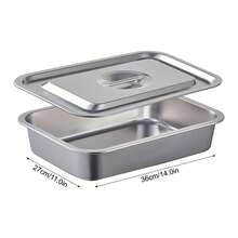 大容量带盖面包烤盘，长方形 - 銀色 - 查看 5