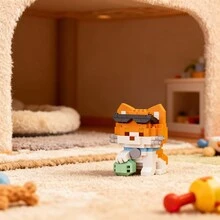 12pcs Micro Particle Cute Cat Desktop Decor/ABS Material/Finger Tip Cute Toy! Mini Cat Building Blocks, Heal Your Desk Time/Office/Desk Essential! Mini Cat Building Blocks, Stress Relief & Versatile/Suitable As Warm Gift For Family, Friends, Couples - Multicolor - View 19