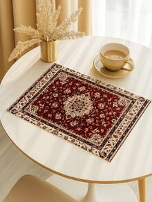 4 قطع من الحصائر ذات الطراز البوهيمي، ذات نمط زهري تقليدي شرقي مغربي عتيق هندسي، مناسبة لديكور غرفة المعيشة والمطبخ والمقاهي - متعدد الألوان - مشاهدة 3