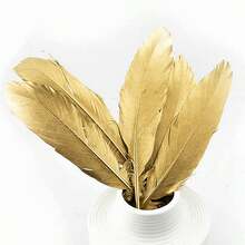 Gold Artificial Goose Feathers 10/30/50pcs, Metallic Color Feather Decor, Suitable For Party Decoration, Wedding, New Year, Holiday DIY, Angel Wings Handmade Crafts - Multicolor - View 4