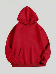 HoodieClean Fit,Warmth,Oversized Fit&Long Length,Women's Pocket Long Sleeve Hoodie For Fall/Autumn&Winter,Minimalist,Baggy Drop Shoulder,Fall Autumn Clothes For Women,Winter Clothes For Women, Tops For Women,Red,Chic,Hoodies Hoodie For WomenLoose And Comfortablewinter Clothes For Women Hoodies For Women - Đỏ - Xem 8