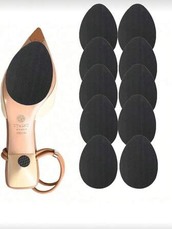 10 Pcs Non-Slip Shoe Pads For Bottom Of Shoes, Rubber Self Adhesive Anti-Slip Shoe Grips Stickers, High Heels Non-Skid Sole Protector