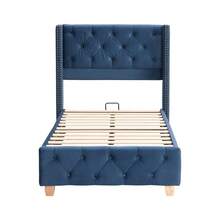 Bed Frames - 藍色 + 天鵝絨 + 90cm*200cm-1 - 查看 9