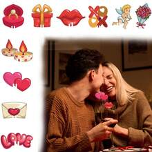 20张情人节葡萄酒杯卡片装饰；跨境情人节派对葡萄酒杯装饰卡片纸质拍照道具 - 彩色 - 查看 2