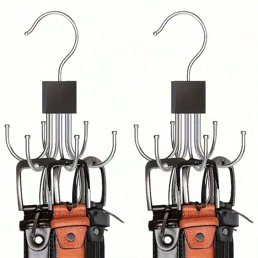 2 Pieces Of Six Cw Rotating Multifunctional Hooks: Clos, Hats, Scarves, Wardrobe Storage Hooks - Door Hooks - Bag Hooks - Woon Polished Surface Hooks - 1 - View 1