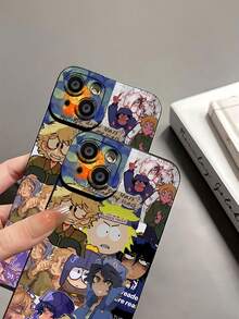 Estuche para teléfono con patrón de personajes de dibujos animados Compatible con estuches para teléfonos   17  16 Pro Max  15 Pro Max  13 y  12 Protección contra golpes y caídas Un gran regalo para familiares, amigos, seres queridos, novios, novias y para Navidad - Negro - Ver 7