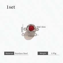 1Set Of 304 Stainless Steel 18K Gold-Plated Multi-Style Natural Stone Diamond-Studded Magnetic Snap Connector DIY Charms Jewellery Necklace Anb Bracelet Making Supplies Accessories Woman's Stainless Steel Jewellery Making Accessories Handmade Accessories Stainless Steel Ladies' Jewellery Woman's Handmade Accessories Suitable For Ladies' Daily Wear - Natural Stone Connector - View 14