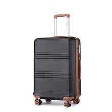 20 24 28 32 Inch Suitcase ABS PC Hard Shell Luggage Carry On Cabin Check In XL Extra Large Lightweight Spinner Wheels TSA Lock 3 Piece Set Travel - Black/Brown - View 15