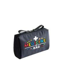 1pc Portable Pill Case, Compact Pill Organizer And First Aid Kit, Colorful "Medication" Themed Makeup Bag, Ideal For Storing Medicines During Travel, Essential Medical Accessory For Health-Conscious And On-The-Go Individuals - Multicolor - View 12