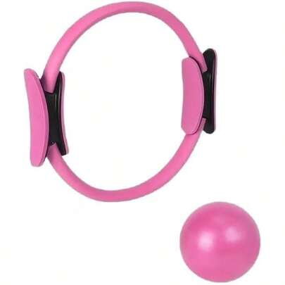 Equipo De Pilates para Entrenamiento,Set De Pilates De 6 Piezas con Pelota De Yoga,Banda De Resistencia Y Aro De Pilates,para Entrenar Piernas Cintura, Brazos Y Core.(Negro)