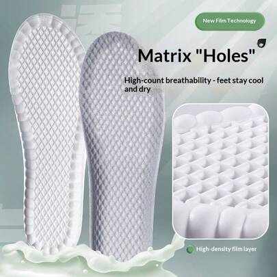 "Feeling Like Stepping On Feces, Super Soft PU Sports Insoles For Men And Women, Shock Absorption, Breathable, Sweat-Absorbing, Soft Basketball Training Insoles For Military Training"