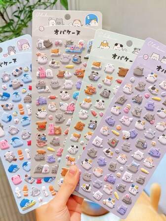 3D Youyou Family Stereoscopic Stickers, Children's Reward Cartoon Gift Stickers, Mobile Phone Album Decorative Stickers