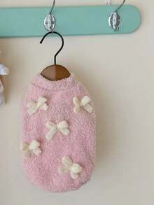 1pc Pet Fleece Vest, Reversible Sherpa Vest, New Winter Design With Cute Bow Accent, Suitable For Poodle, Teddy, Chihuahua, Pomeranian And Other Medium/Small Cats And Dogs, Keeps Pets Warm And Comfortable - Multicolor - View 14