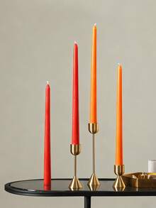 4 قطع/مجموعة، حاملات شموع مخروطية بطول 25 سم، خالية من الروائح والدخان، حاملات شموع لا تقطر، وقت الاحتراق يصل إلى 7-8 ساعات. مصنوعة من شمع البارافين، مناسبة للأعراس وديكور المنزل وموائد الأعياد والحفلات والمطاعم والفعاليات التجارية (أحمر وأبيض) - متعدد الألوان - مشاهدة 2