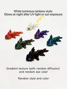 1/3/6/9pcs 3D Printed Movable Joint Dragon Model - Gem Eyes - Super Cool Model Toy - Home Decor - Office Desk Ornament - Birthday Gift - Christmas Gift - Easter Gift - Perfect Gift, 1pc Cute 3D Printed Small Movable Joint Dragon Novelty Toy, 3D Printed Animal Figurine, Suitable As Party Favors, Home Decor, Ideal Birthday Gift For Friends And Family, Holiday Party Giveaways, For Ages 14+ , [Varying Depth Of Colors] - Multicolor - View 12