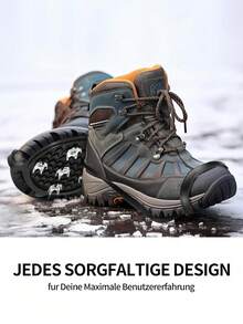 1/2 Pair Anti-Slip Shoe Spikes, 5-Tooth Ice Cleats, Suitable For Hiking Boots, Non-Slip Shoe Covers, Ice Traction Shoe Crampons, Unisex Ice Grippers For Outdoor Winter Sports, Hiking, Ice Fishing - Multicolor - View 3