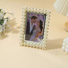 1pc Exquisite Plastic Frame, Luxurious Pearl Edge Frame, Enhances Home Beauty, Creates A Warm Corner, And Can Also Be Given As A Gift To Family And Friends (Inner Lining Paper Randomly Shipped) - Beige - View 9