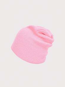 1 Miếng Không giới tính Quá lớn Màu thuần Y2K Phong cách 360 Kim tiêm Mũ len , Mùa Đông Ngoài trời Ấm áp Và Thoáng khí Đúng mốt Mũ Beanies Thích hợp Đối với Thông thường hàng ngày Mặc - Hồng - Xem 1