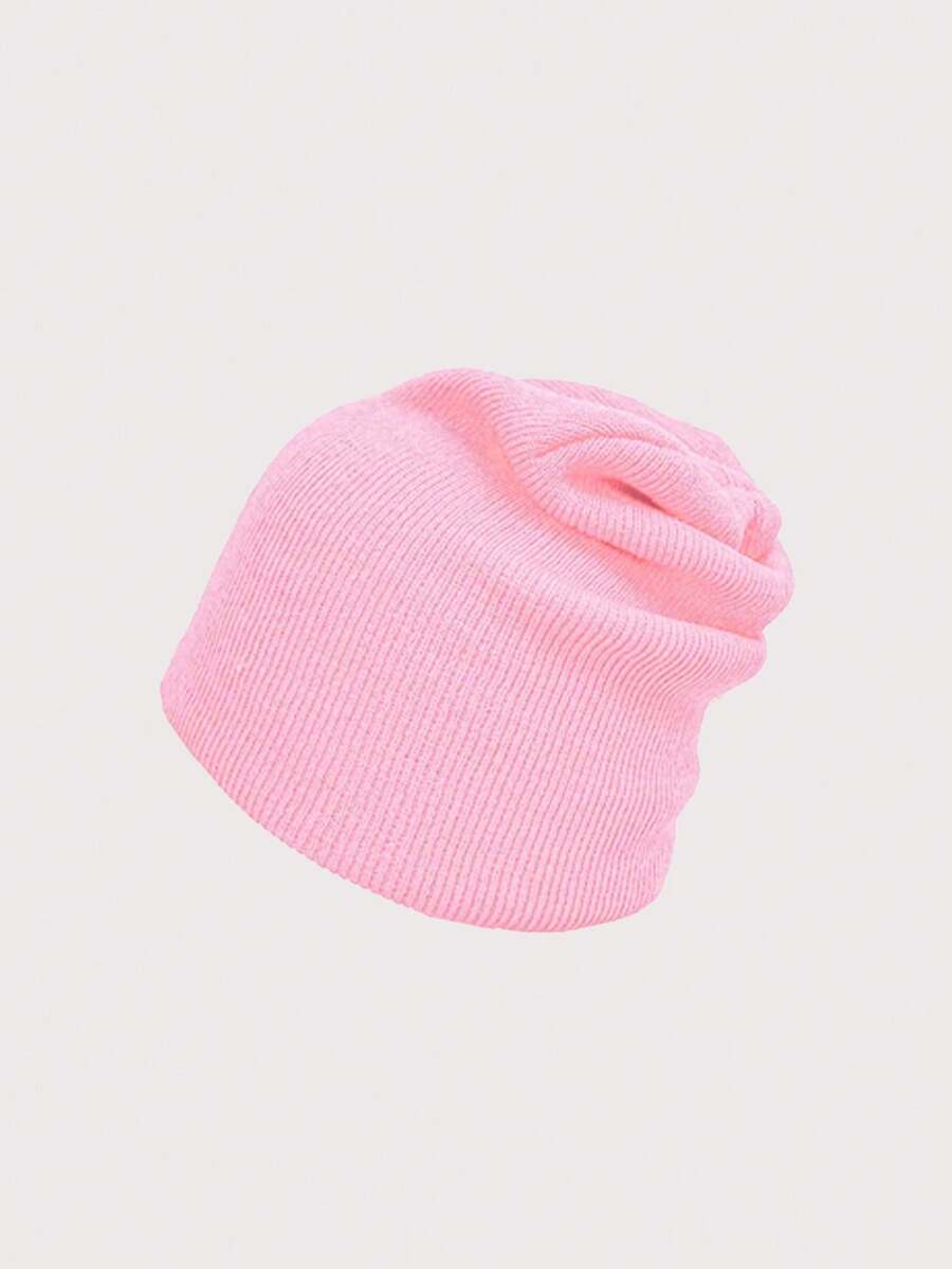 1 Miếng Không giới tính Quá lớn Màu thuần Y2K Phong cách 360 Kim tiêm Mũ len , Mùa Đông Ngoài trời Ấm áp Và Thoáng khí Đúng mốt Mũ Beanies Thích hợp Đối với Thông thường hàng ngày Mặc - Hồng - Xem 1