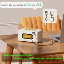 10W*2 Portable Bluetooth 5.4 Speaker, 8H Playtime, TWS & USB-C, Classic Retro Saxophone Buttons, Bluetooth/USB/AUX Connectivity, Compatible With PC, Tablet, Apple & Android Devices, Suitable For Outdoor, Home, Travel, Party, Family, Ramadan, Birthday Gift