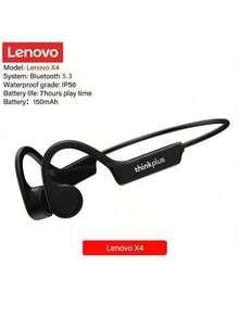 Lenovo X4 Bone Conduction Headphones Bluetooth 5.3 Hifi Ear-Hook Wireless Headset With Mic Sport Earphones - Black - View 2