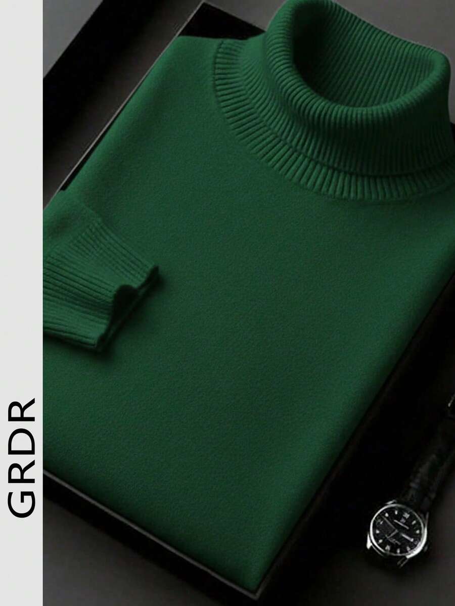 GRDR Áo len nam dài tay cổ tròn, kiểu dáng đa năng, thích hợp mặc hàng ngày.