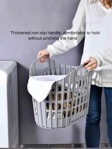1 Giỏ đựng quần áo bẩn gấp gọn hiện đại - Treo tường, hộp đựng quần áo bẩn nhiều ngăn di động, thiết kế vuông vắn bằng nhựa polypropylene bền chắc, lý tưởng để cất giữ đồ dùng trong nhà và phòng tắm, phụ kiện phòng giặt. Quà tặng cho phụ nữ, quà tặng ngày Valentine. - Nhiều màu - Xem 6