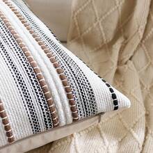 2 Fundas de cojín Decorativas,45 x 45 Jacquard para sofá, Almohada Bohemias, Funda de cojín de Rayas texturizadas,decoración hogar,para sofá, Cama (Marrón) - Marrón - Ver 3