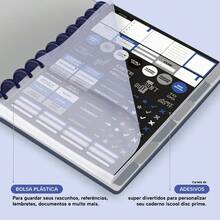 Caderno De Disco Iscool Inteligente 140 Folhas Cyber Cores M+ G+ - Azul - Visão 3
