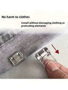 10pcs Invisible Pant Leg Clips, Can Shorten Pant Length, No Sewing Required, Rolled Edge Clips Prevent Pants From Dragging On The Ground - Multicolor - View 4