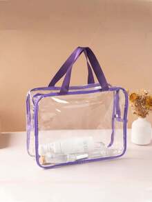 1 st stor genomskinlig PVC-tygväska, vattentät reseförvaringsväska med dragkedja, återanvändbar genomskinlig PVC-förvaringsväska för leksaker/brädspel/pussel/böcker - Multifärgad - Visa 14