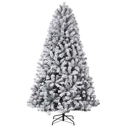 4.5Ft Pre-Lit Artificial Christmas Tree With Pine Cones & Berries/PVC Material, Festive Christmas Tree With Metal Hinges/Base, Easy To Assemble, Suitable For Home, Office And Party Decoration
