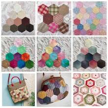 50pcs Pre-Dyed Hexagon Vintage Dyed Fabric Pieces, Pre-Cut, Suitable For DIY Bag Making, Quilting And Patchwork - Multicolor - View 7